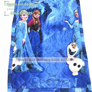 (Siêu đẹp) Chăn mền cho bé đi học mầm non mẫu CÔNG CHÚA ELSA poly cotton, chăn trần bông gòn sạch, chăn trẻ em loại đẹp