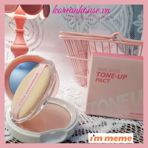 [Chính hãng] PHẤN PHỦ PINK BLUR TONE-UP PACT I'M MEME TÔNG HỒNG RẠNG RỠ 10g