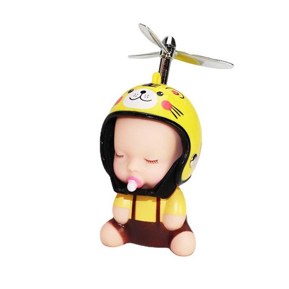 Búp bê MMULCK đội mũ bảo hiểm chong chóng tre ngậm ti giả đáng yêu làm đồ chơi cho bé