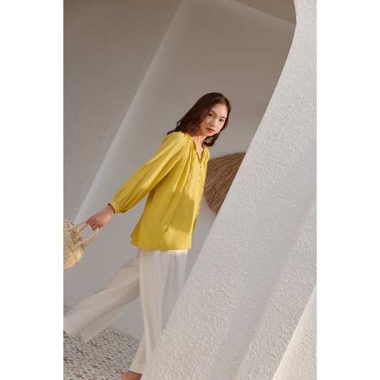 Nosbyn - Set Áo Nữ Tay Phồng Và Quần Dài Ống Rộng