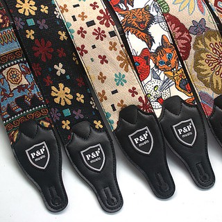 {MUV} Embroidered Guitar Strap Belt Widen Electric Acoustic Guitar Bass Guitar Belt{LJ}