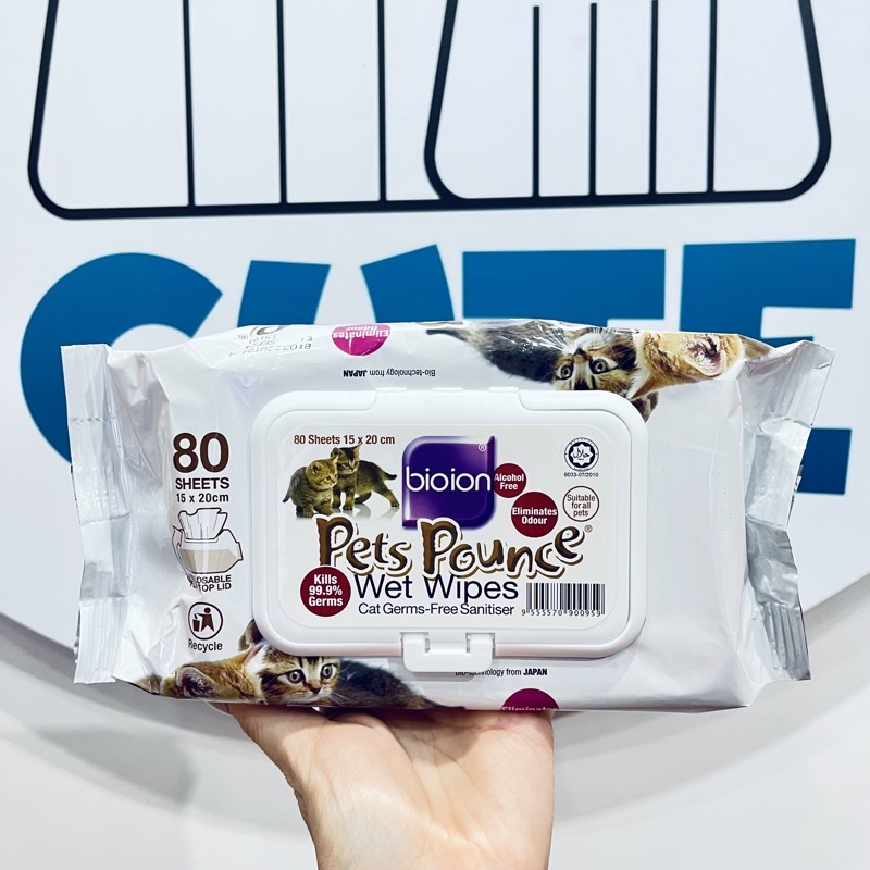 KHĂN ƯỚT PETS POUNCE WET WIPES ( Khử mùi sạch khuẩn cho thú cưng, hương dịu nhẹ, 80 miếng)