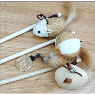 Cần câu gỗ - đồ chơi cho mèo