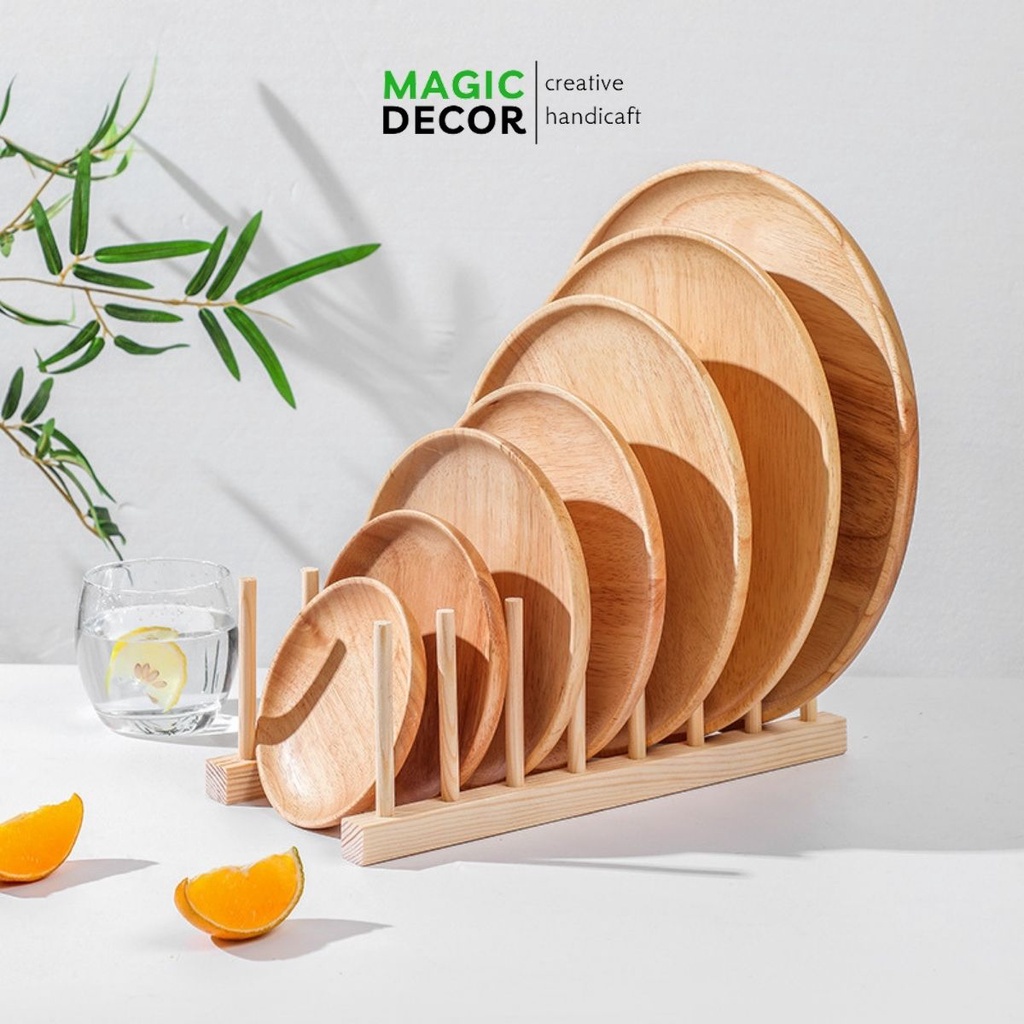 Đĩa gỗ hình tròn nhiều kích thước phục vụ quán cafe, nhà hàng - MAGIC DECOR