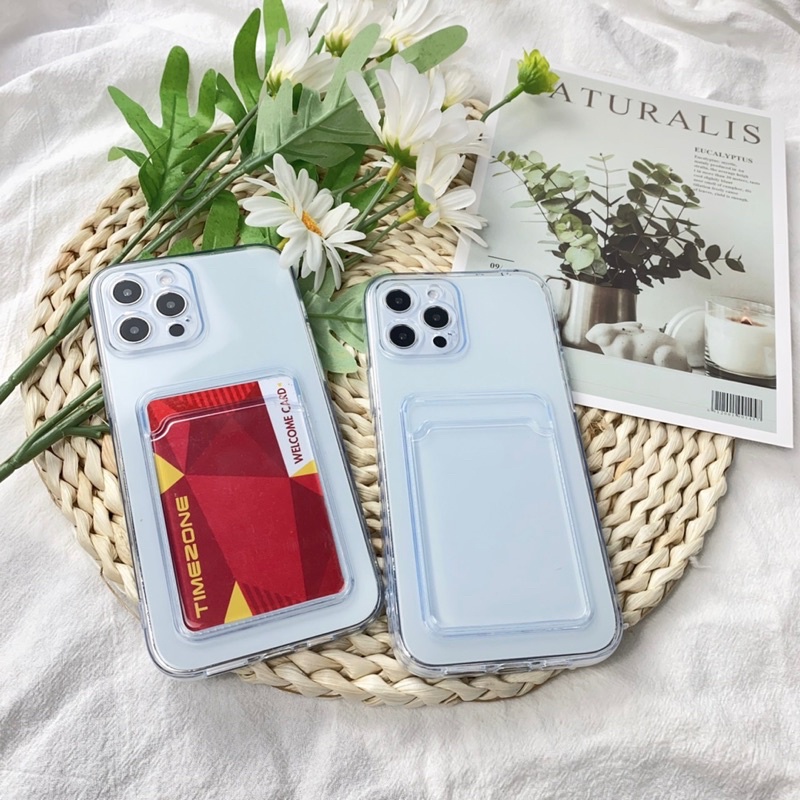 Ốp iPhone silicon có khe đựng thẻ 6/6s/7/8/6 Plus/6s Plus/7 Plus/8 Plus/X/Xs/Xs Max/11/12/13/14/Pro/ProMax/Plus/Prm