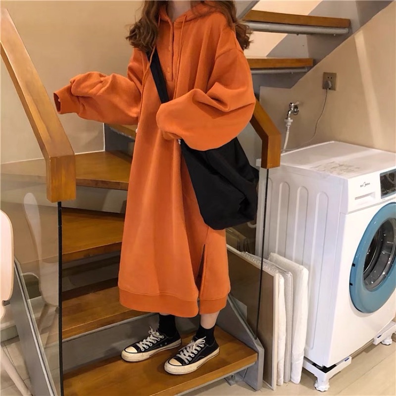VÁY HOODIE NỈ DÀI ĐẾN CHÂN