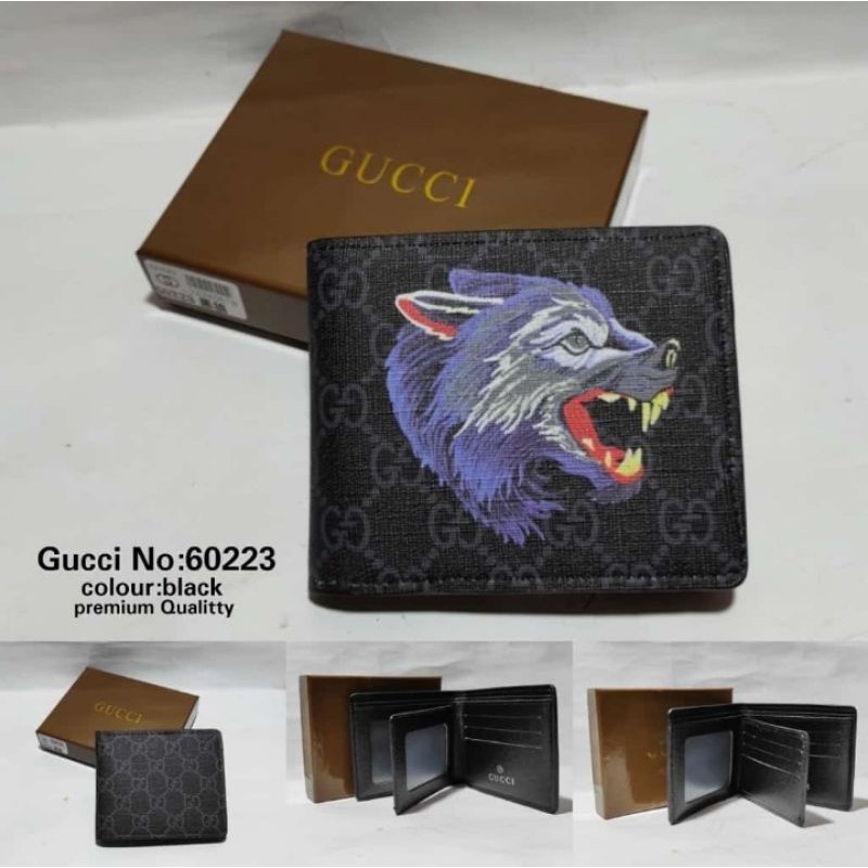 Ví Gucci Họa Tiết Chó Sói Thời Trang Cao Cấp Cho Nam