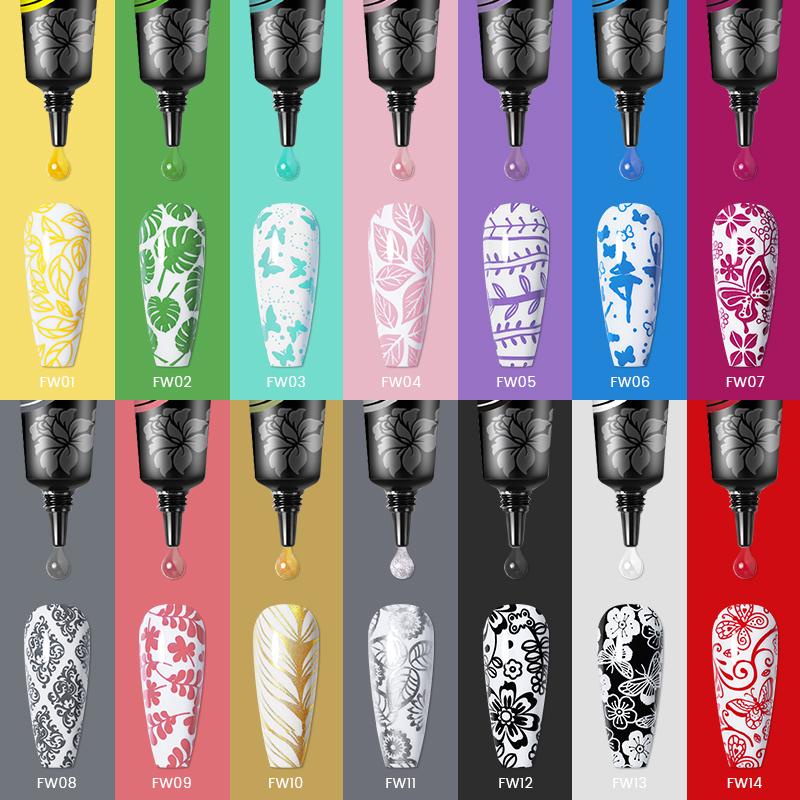 BORN PRETTY 1 Lọ Gel Sơn Móng Tay Màu Trắng/Đen/Hồng Với Dung Tích Hiệu 8ML