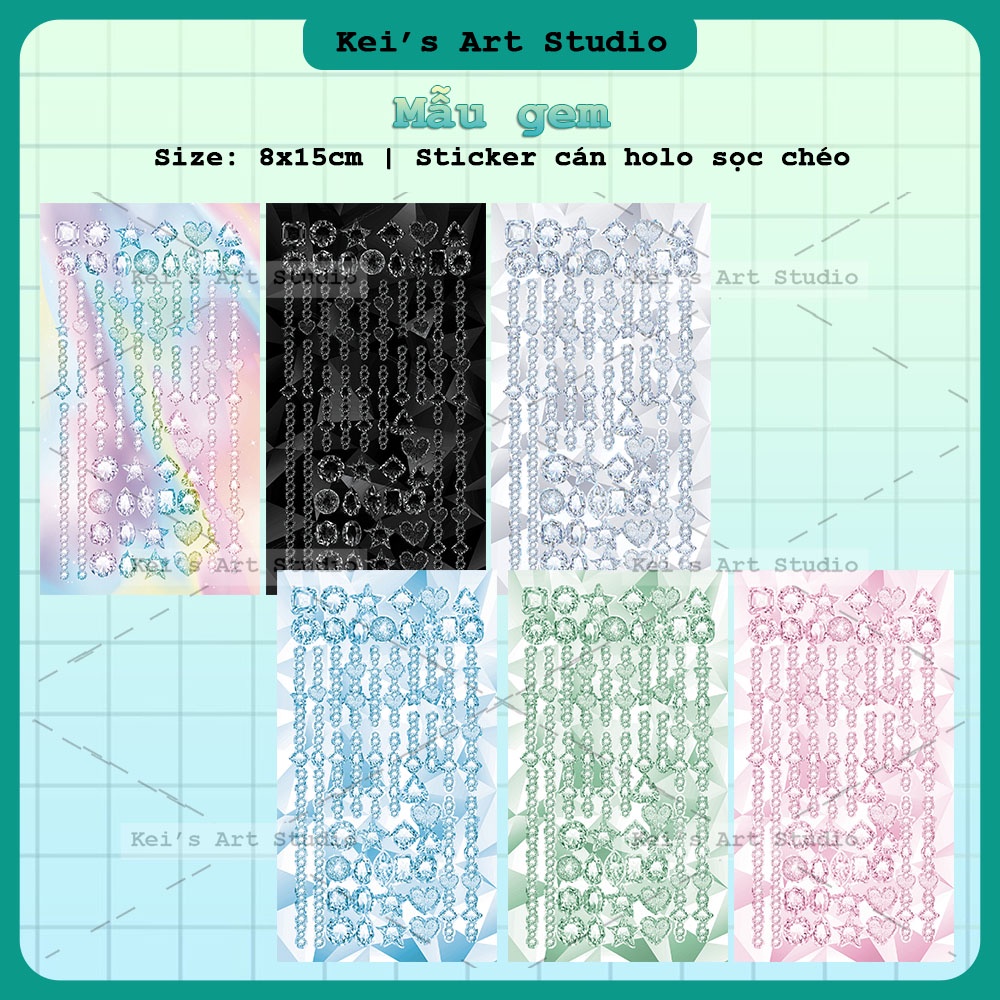 Mẫu gem màu đen, trắng, nhiều màu lấp lánh