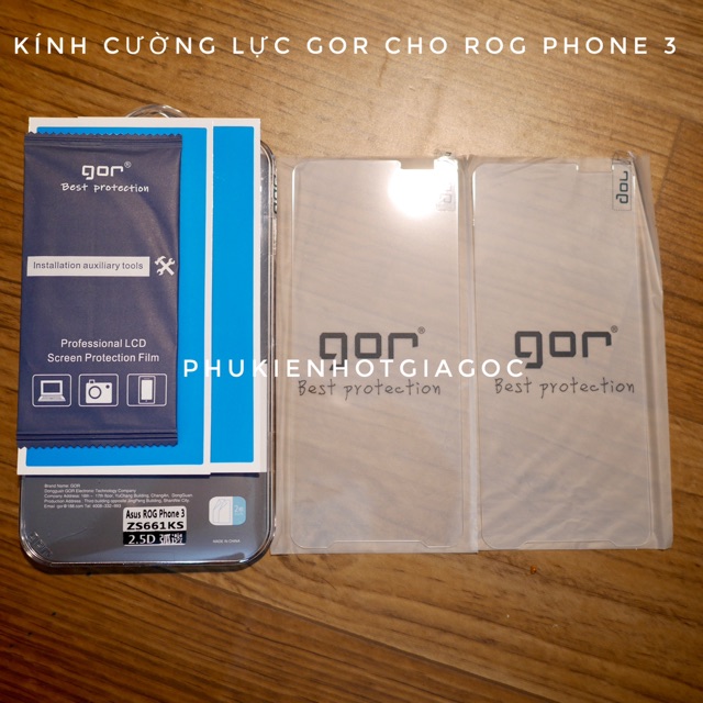 (GOR) Bộ 2 Kính cường lực cho Asus ROG Phone 3 Gor cao cấp full màn viền đen hoặc gần full trong suốt