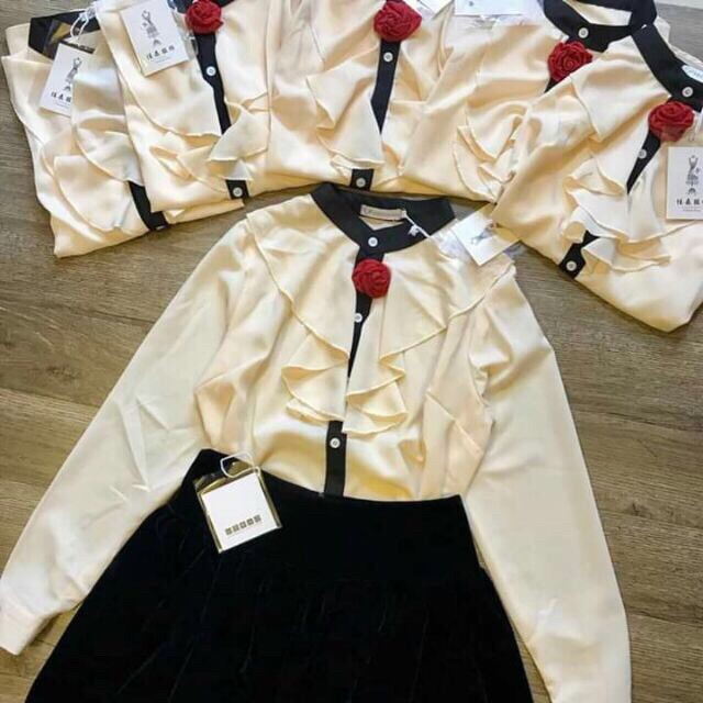Sét Áo Sơ Mi Kèm Chân Váy [ TẶNG] tag /khăn lụa ❤️freeship ❤️ hàng đẹp