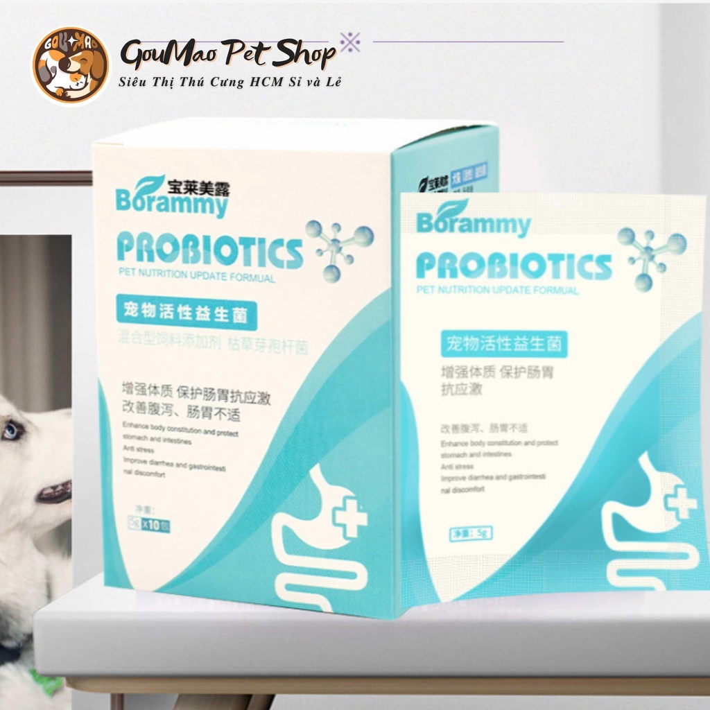 [Chính hãng] Men vi sinh, tiêu hóa cho chó mèo Borammy Probiotics phòng ngừa, hỗ trợ  các bệnh đường ruột
