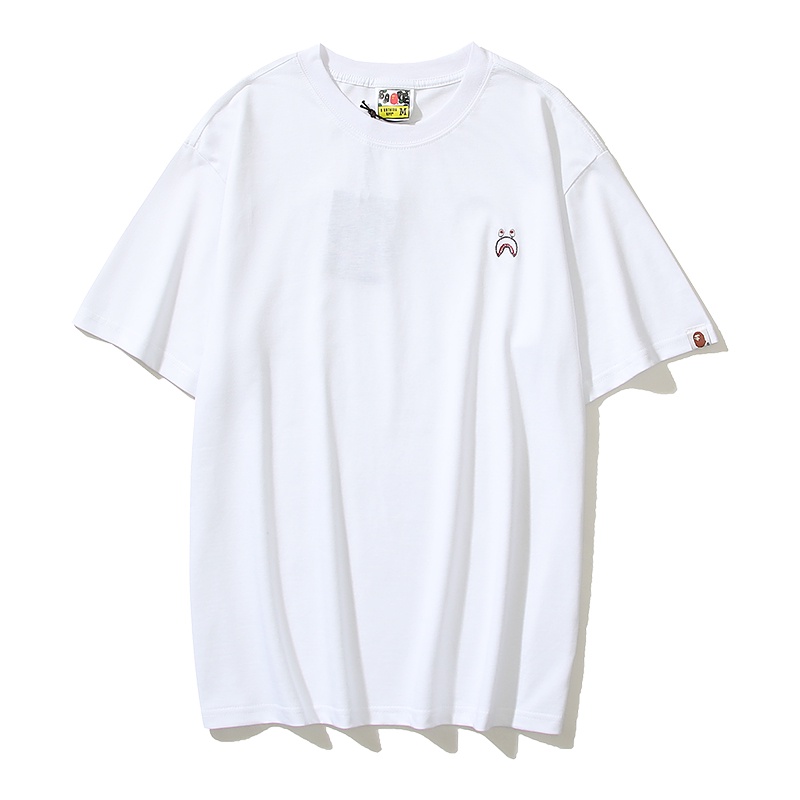 Áo Thun Tay Ngắn Chất Liệu Cotton Thêu Họa Tiết Bape Thời Trang Cho Nam Nữ