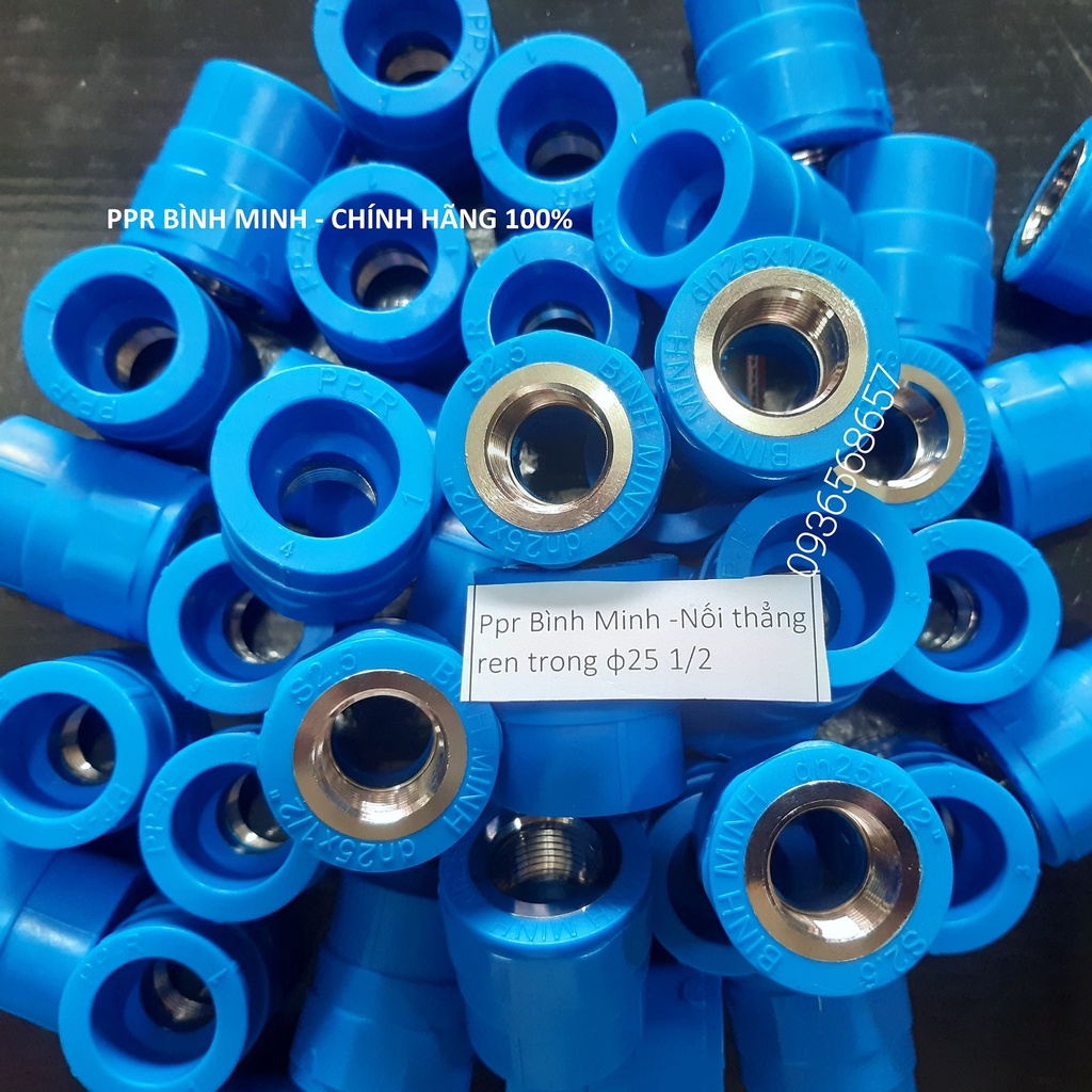 Nối thẳng  Ren trong PPR 25 1/2 - PPR Bình Minh Chính Hãng 100% - Nước Nóng