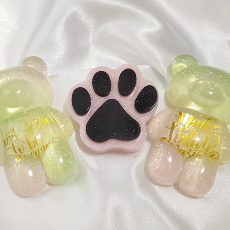 Set 6 Tấm Sticker Epoxy Resin Uv Hình Mèo Dễ Thương Làm Đồ Trang Sức Diy