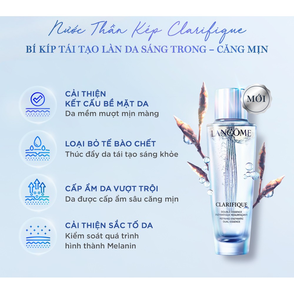 LANCOME  Nước thần kép Clarifique Exfoliating &amp; Hydrating Face Essence with Glycolic Acid