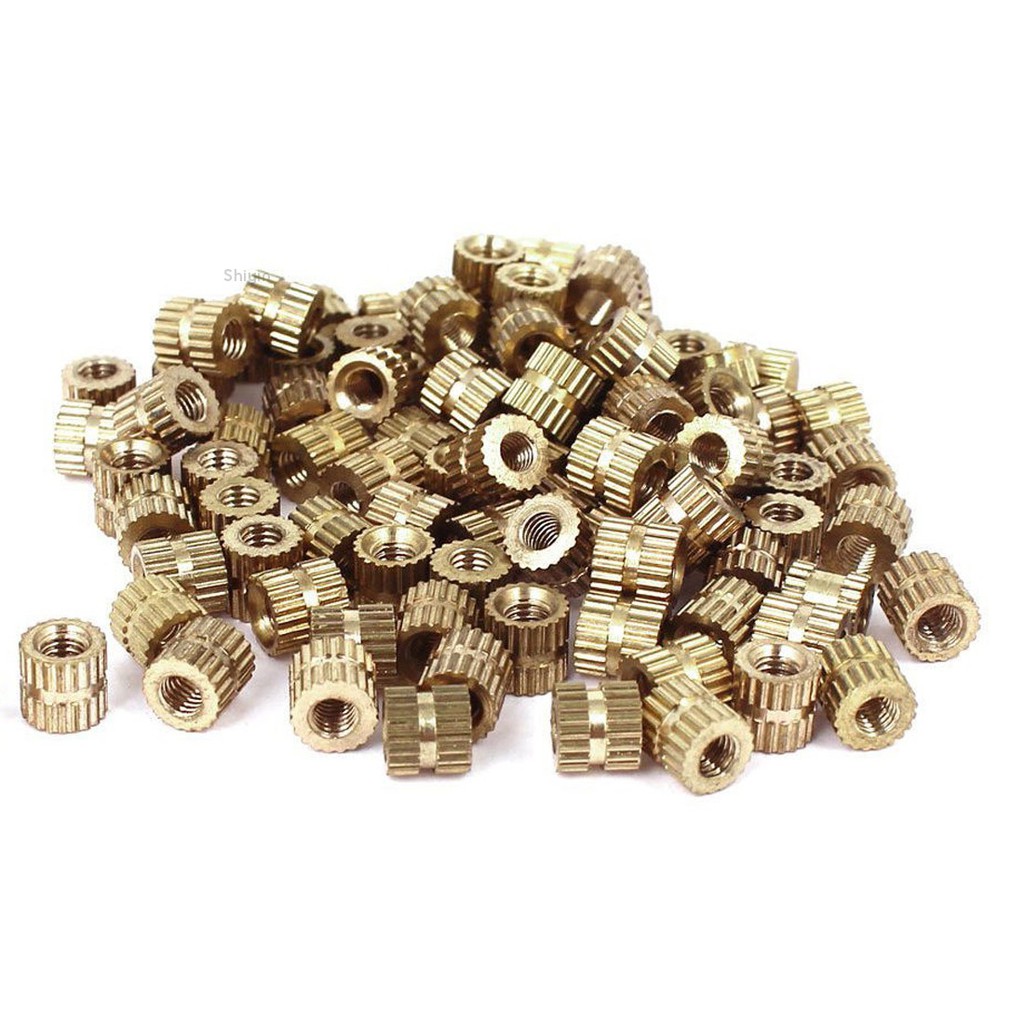 Set 100 con lăn ren chèn M3* 5mm 5mm bằng đồng thau chuyên dụng