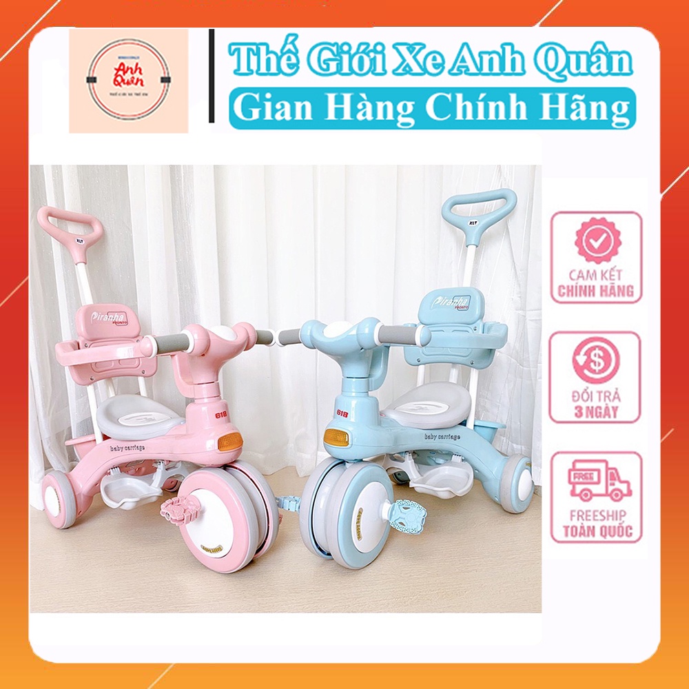 Xe Đạp 3 Bánh Có Cần Đẩy Có Thể Phát Nhạc 688 Cho Bé full hộp