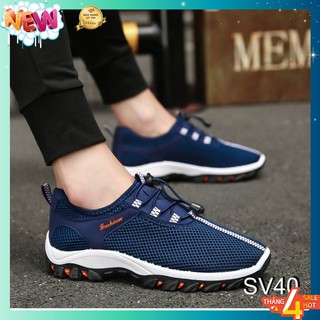 [ Cực Hot ] Giày Thể Thao Thời Trang Nam Dây Buộc Đế Cao Su Siêu Êm - Màu Xanh Navy SV40