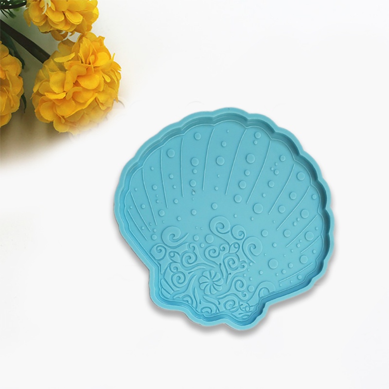 Sa Khuôn Silicon Làm Đế Lót Ly Bằng Resin Hình Vỏ Sò Diy