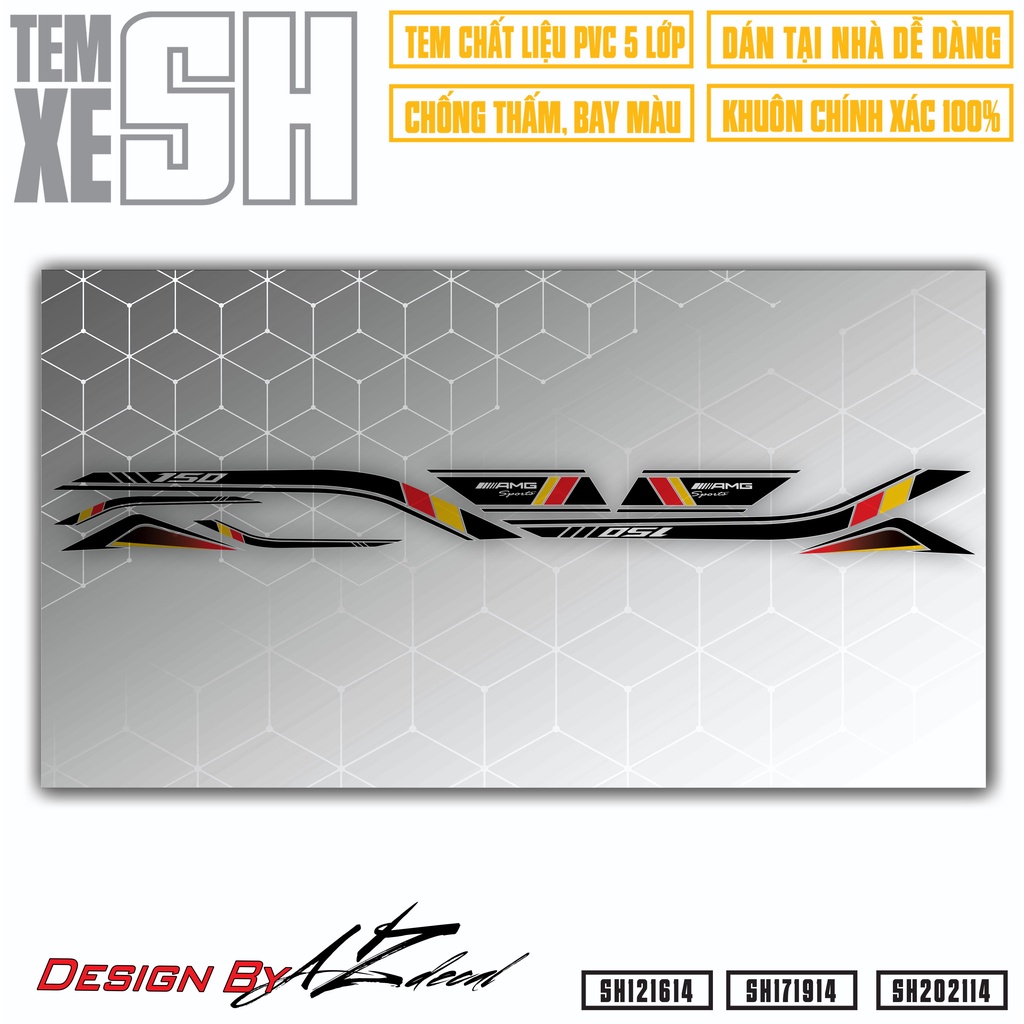 Tem Chỉ AMG Cờ Đức Dành Cho Xe SH | SH14 | Chất Liệu Decal Rời Chống Thấm Nước, Chống Bay Màu, Dễ Dán