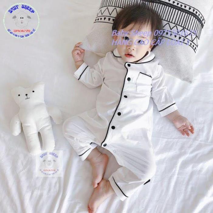 Body Pijama ghi cổ sen cho bé Trai bé gái Baby Sheep-Hàng cao cấp xuất Hàn