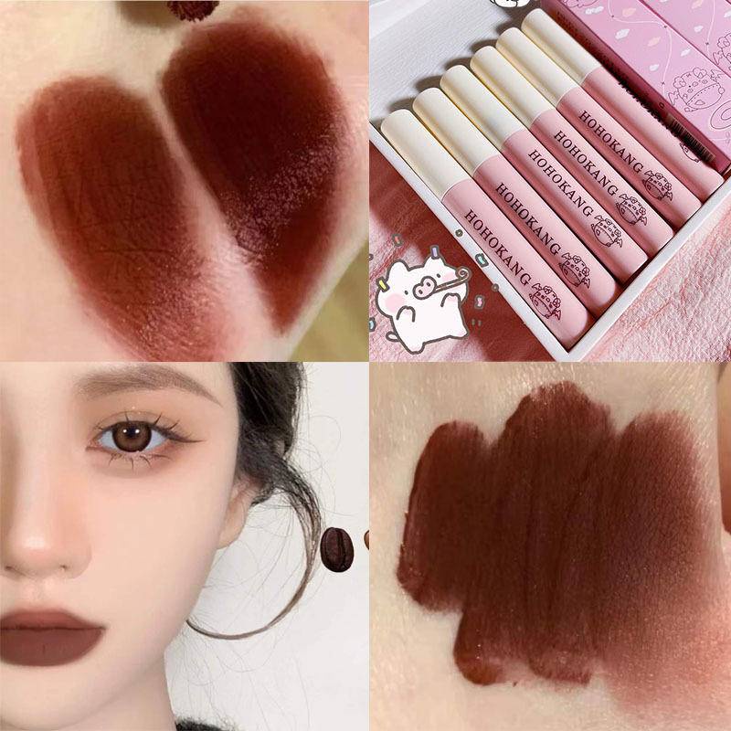 Son môi chống thấm nước lâu trôi 6 màu sắc quyến rũ tùy chọn