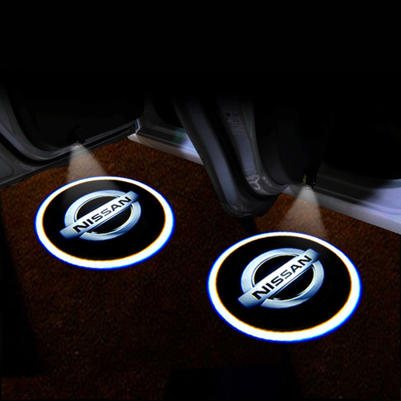 Set 2 Đèn LED Chiếu Logo Gắn Cửa Xe Ô Tô Nissan Nismo Tiida Teana horizon Juke x-trail Almera Qashqai