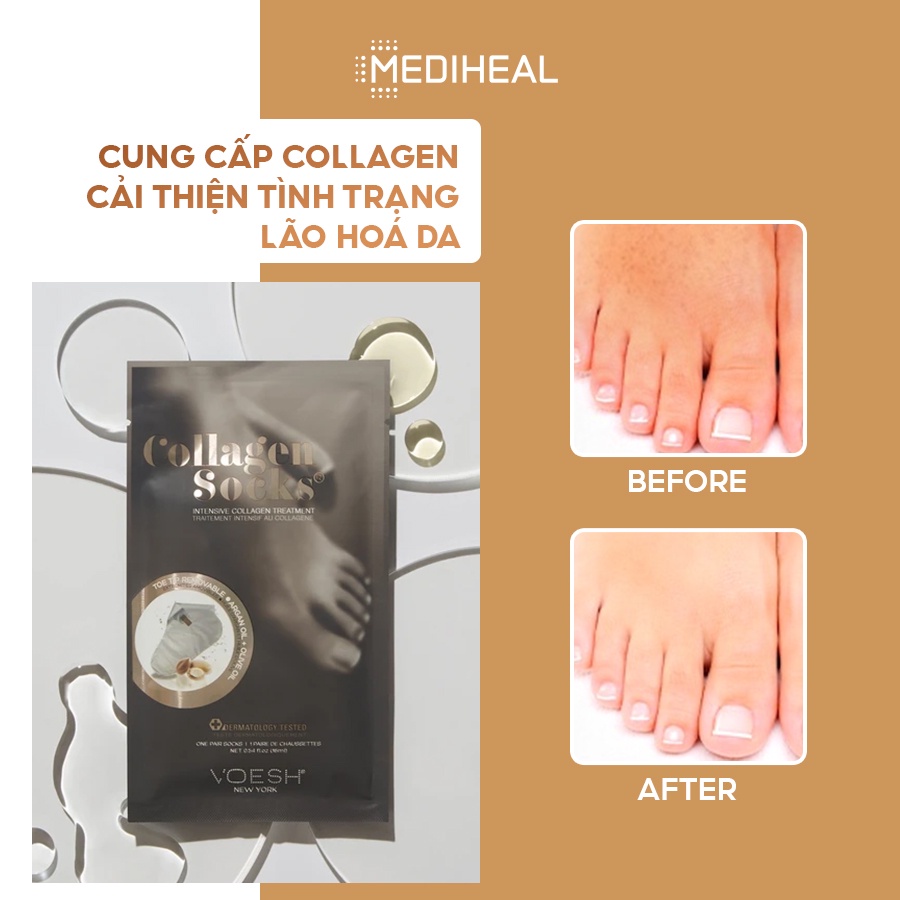 [Nhập mã COSMH22 giảm 8%] Mặt Nạ Chân Tinh Chất Collagen VOESH New York Collagen Socks 16ml