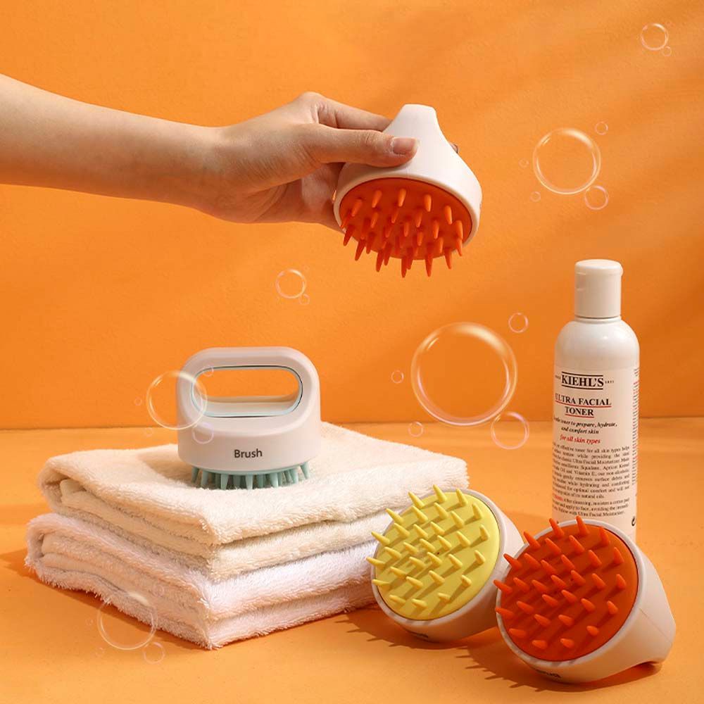 [Hàng mới về] Bàn chải gội đầu silicon mát xa da đầu thoải mái phối màu tương phản đẹp mắt