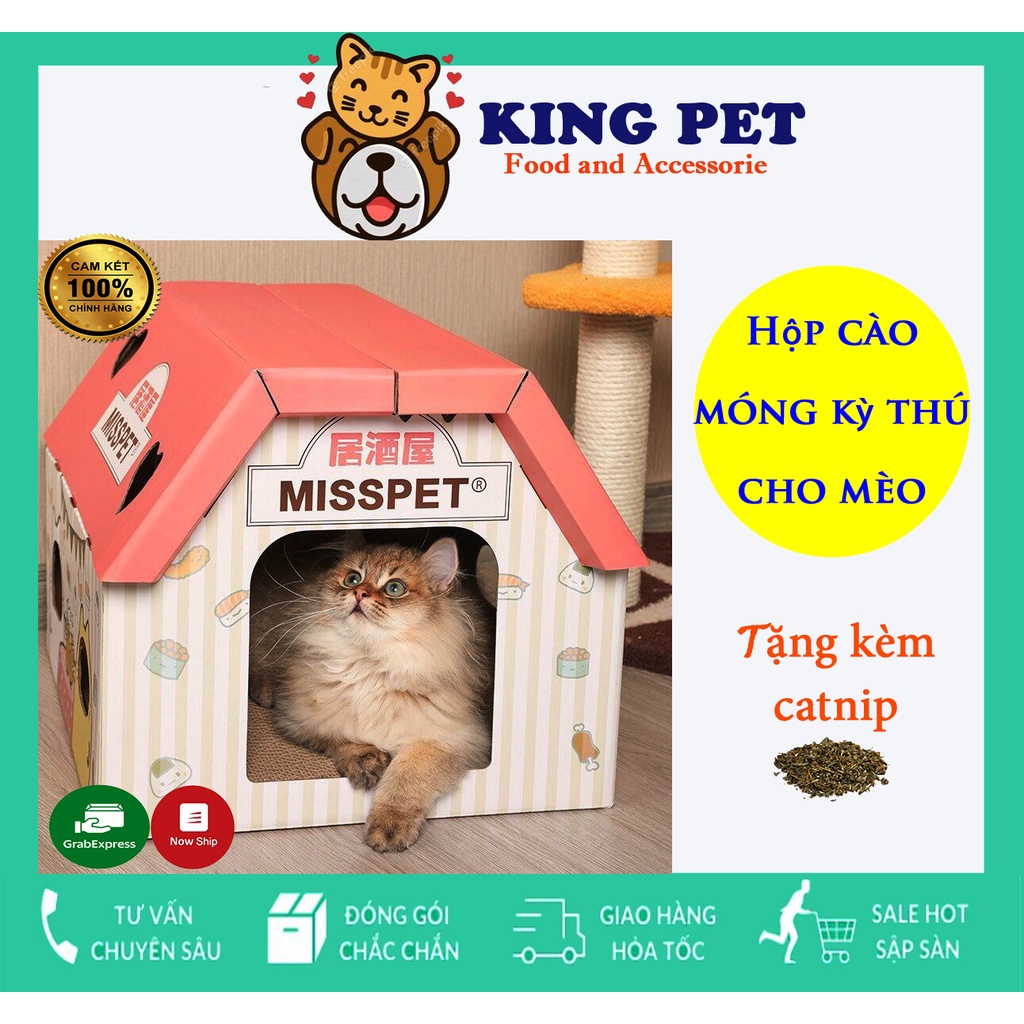 [ TẶNG KÈM CATNIP ] Hộp Box Kèm Cào Móng Cho Mèo- Đồ Chơi Cào Móng- Bàn Cào Móng Cho Mèo