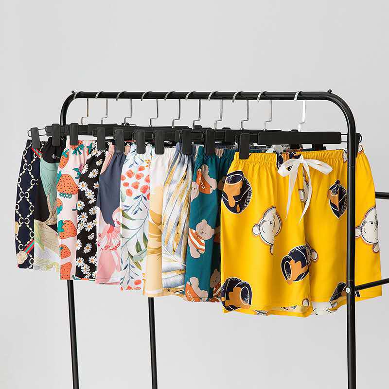 ✢♙Quần đùi cotton lụa nữ Mùa hè mỏng phong cách Nhật Bản xếp nếp hoa thun lưng thun quần dài đơn nhà máy sản xuất cung c