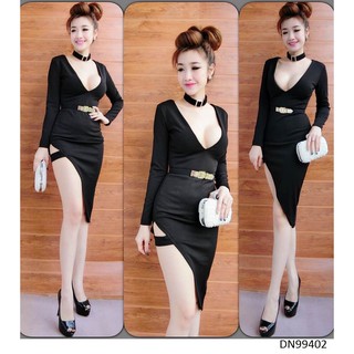 Đầm dự tiệc sexy xéo tà hở ngực