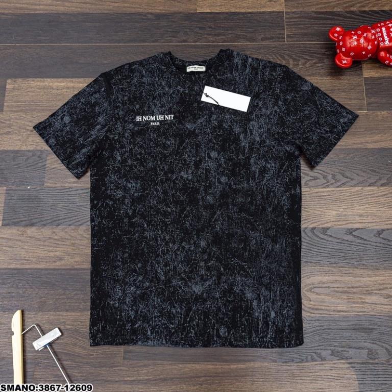 [Sẵn Hàng] Áo Phông Nam Uho Nit Chất Cotton Loang - Áo Phông Uho Nit Loang Đen