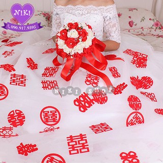 10 CHỮ HỶ 10 CM TRANG TRÍ CƯỚI ÁO CƯỚI DÁN TƯỜNG--Tặng keo dán