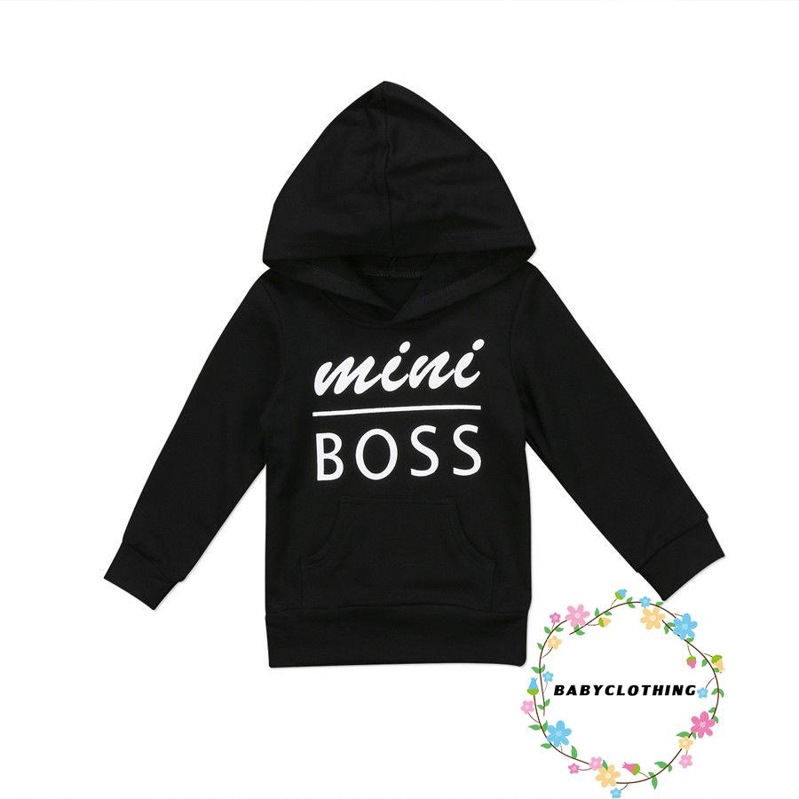 Áo hoodie hoạ tiết chữ Mini Boss dễ thương dành cho bé 0-5 tuổi