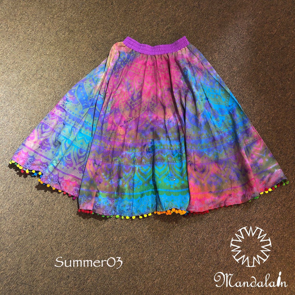 Chân váy xoè 360 độ nhập khẩu Ấn Độ 100% vải cotton thô hoạ tiết độc đáo | BigBuy360 - bigbuy360.vn