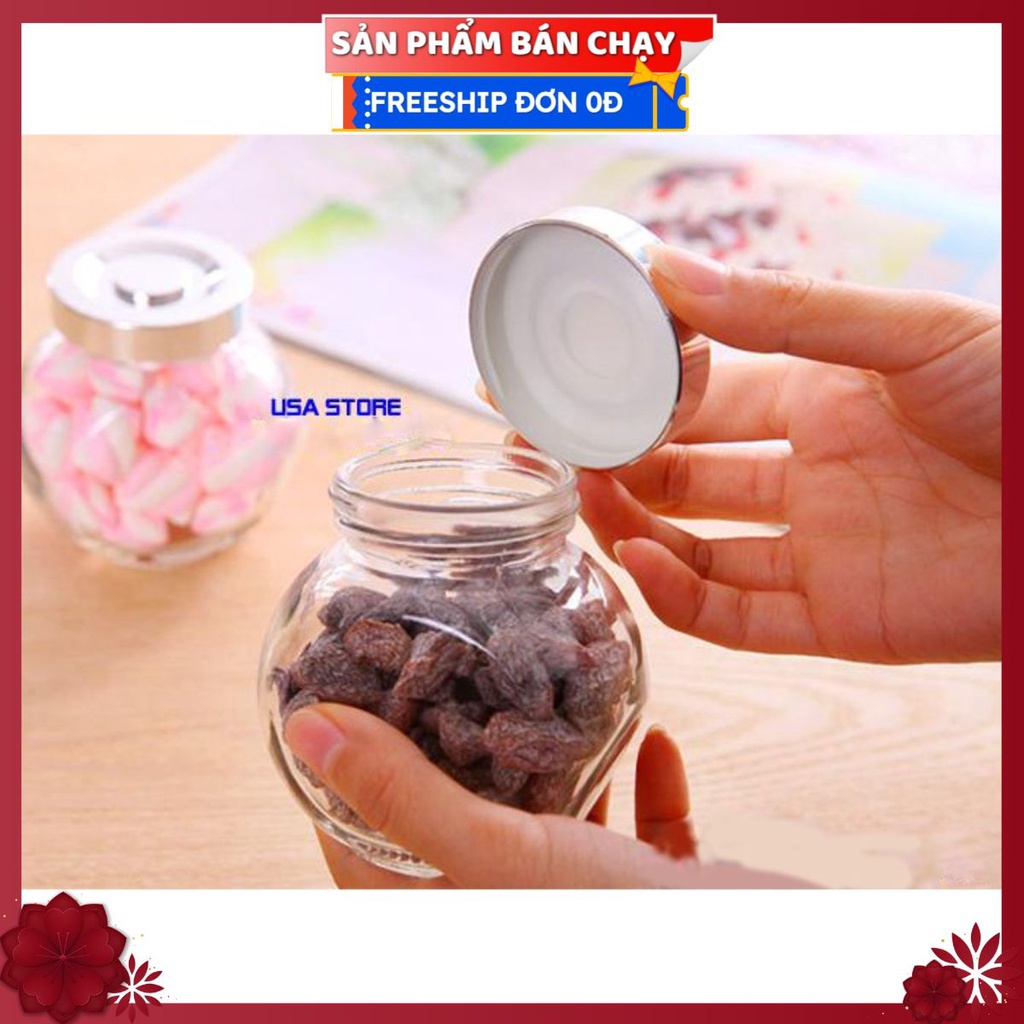 #Bộ 10 Hũ Thủy Tinh 110ml Đựng Gia Vị Tứ Quý Có Nắp US04801