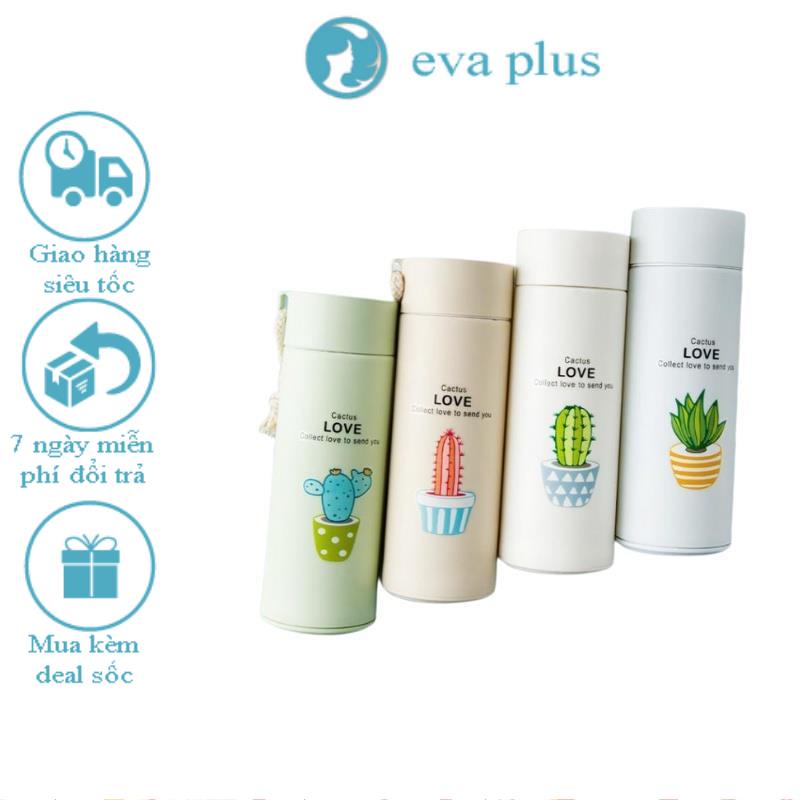 Bình Nước Giữ Nhiệt Nóng Lạnh Xương Rồng Dễ Thương, Giữ Nhiệt 72h, Lõi Thủy Tinh Dày Hàng Nhập Khẩu 450ml – Lỗi 1 Đổi 1