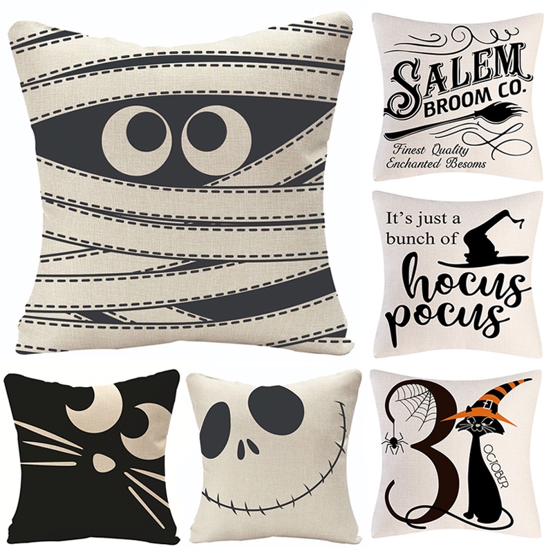 Vỏ Gối Sofa Trang Trí Họa Tiết Chủ Đề Halloween