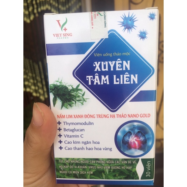 Viên uống thảo dược xuyên tâm liên 30 viên ngăn ngừa vi rút xâm nhập đường hô hấp