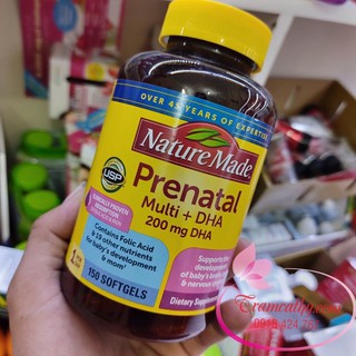 vitamin bà bầu prenatal dha 200-Bổ bầu 150 viên Nature Made Prenatal Multi thumbnail