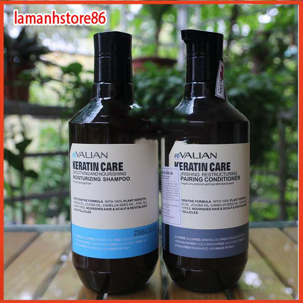 Dầu Gội VALIAN keratin kiềm dầu siêu phục hồi mềm mượt chống rụng tóc cặp 500 ml hương thơm nước hoa hàng chính hãng