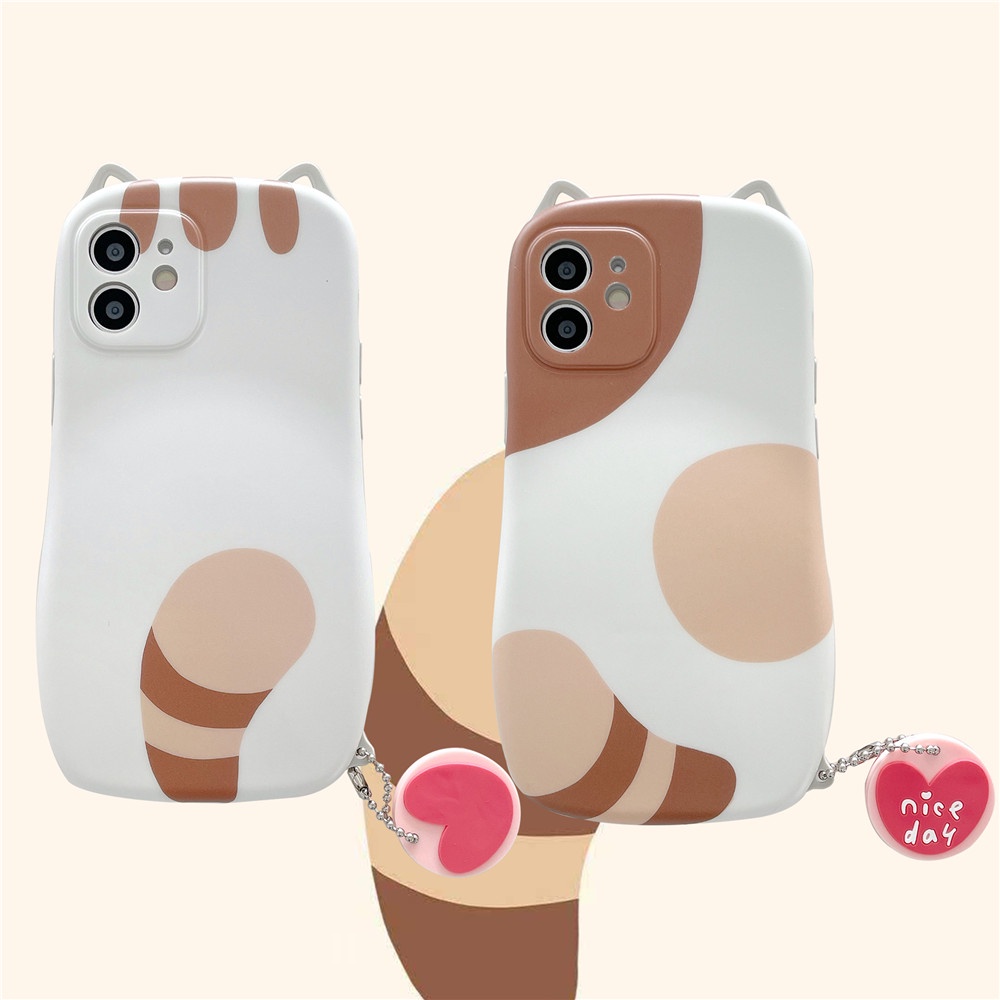 Ốp Điện Thoại Tpu Mềm Hình Tai Mèo Nâu 3d Cho Iphone 11 12 Pro Max 12pro X Xs Max Xr 7 8 Plus