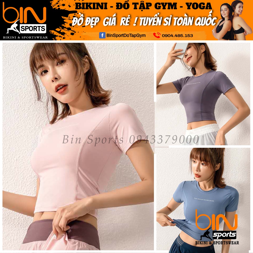 Aó Crop Tập Gym Yoga Nữ Bin Sports A085