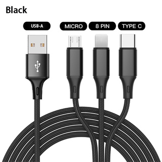 dây cáp sạc nhanh 3 trong 1 cổng micro usb type c cho ip