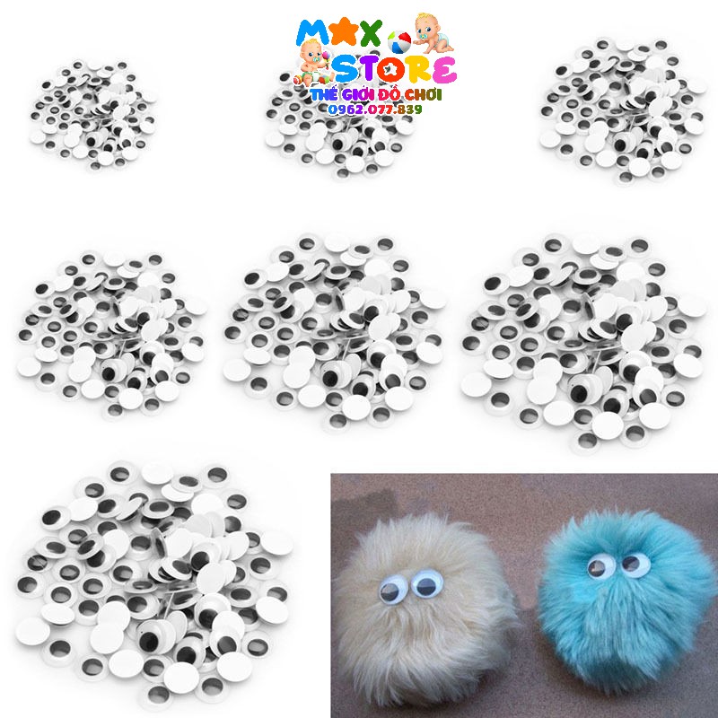 Mắt thú nhựa, mắt nhựa size 6mm-15mm giả làm đồ thủ công