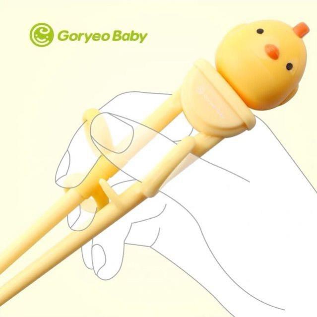 Đồ Ăn Dặm 𝑭𝑹𝑬𝑬𝑺𝑯𝑰𝑷  Bộ Đũa Thìa Dĩa - Tập Ăn Cho Bé  Hình Gà 2 Màu Vàng Hồng