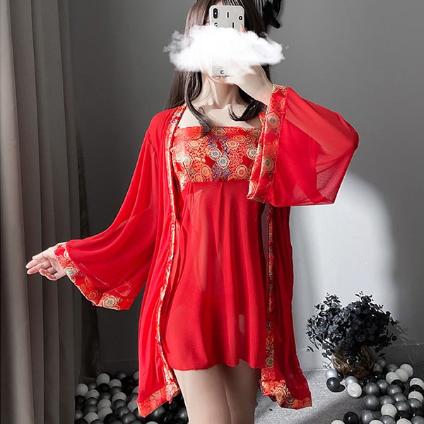 Đồ cosplay cổ trang Trung Quốc ôm ngực sexy váy ngủ kèm áo choàng hóa trang mỹ nữ Trung Hoa N784 - HCM - Giao Hỏa Tốc