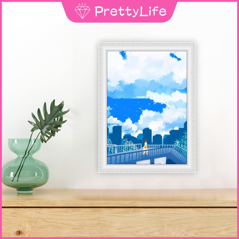 Bộ Tranh Đính Đá 5D Họa Tiết Bầu Trời Đầy Màu Sắc Độc Đáo Kích Thước 30x40cm/40x50cm DIY Dùng Trang Trí Nhà Cửa